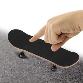 Nikou Fingerboard Finger Skateboards, 1 Piece Maple Wood + Alloy Fingerboard Finger Skateboards with Box, Mini Fingerboard Skate Set for Relaxed Fingers (Black)