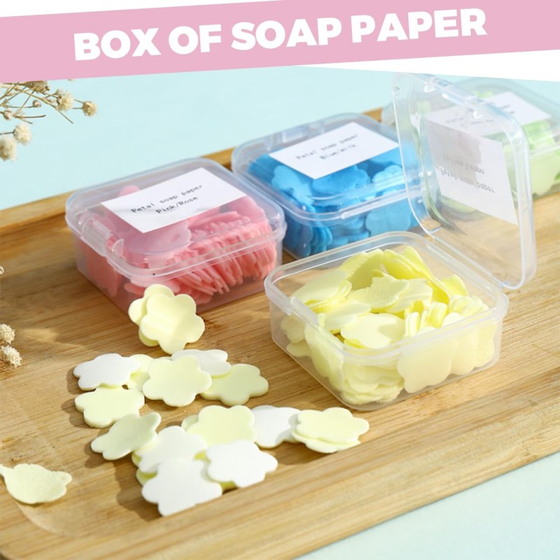 JEYORZY 4 boxes of soap tablets, soap sheets, portable mini