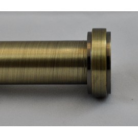 Urbanest Steel Flat Button Window Drapery Curtain Rod, 3/4-inch Diameter, Antique Brass, 84-inch to 120-inch