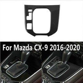 Car Center Console Gear Shift Panel Cover Trim Interior Accessories Fit for Mazda CX9 CX-9 2016 2017 2018 2019 2020 2021 2022 (Carbon Fiber Black)