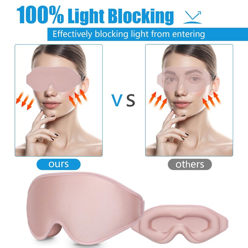 Sleep Mask 100% Light Blocking Eye Mask for Sleeping 3D