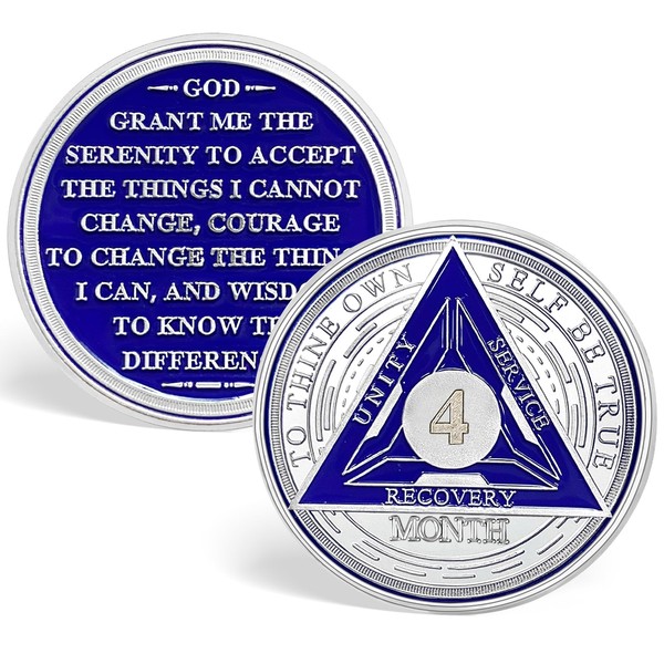 CHURYUML 4 Month Sobriety Coin Triplate Sobriety Chip Four Month