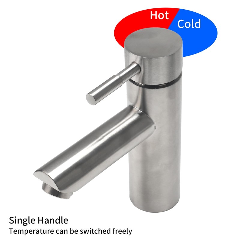 Minnhua Straight Bathroom Mixer Tap with 1 Hoses, Wash Basin