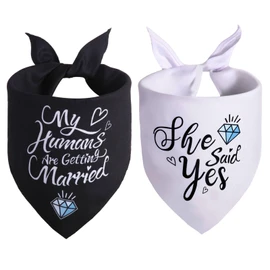 My Humans are Getting Married Dog Bandana Small, Wedding Stuff Scarf 2PCS