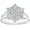 Silver Cubic Zirconia Set Cluster Ring V