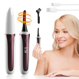 Heated Eyelash Curler, Heated Eyelash Curler, Heated Lash Curler, Natural 24-Hour Curl, 8s Preheating, Double-Sided Protective Combs, Portable with Type-C Charging
