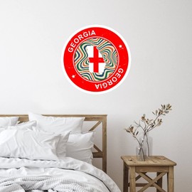 Vinyl Wall Quotes Stickers Georgia Modern Wall Decals Stickers Wall Decoration International Flag Bunting Banner Wall Decals Stickers for Floor Window Restaurant Backdrops Mirrors 18in