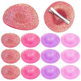 Framendino, 12 Pack Mini Bling Cowboy Hat Hair Clips for Party Decoration 4 Colors