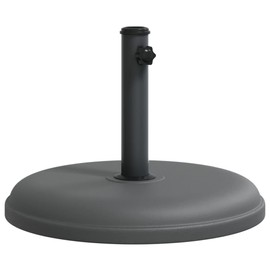 GeoHome Round Umbrella Base | Outdoor Umbrella Stand for Ø1.3/1.4"/1.5" Poles | Parasol Base for Outside Patio, Lawn, Garden | Dark Gray Plastic and Concrete 17.5" x 12.2"