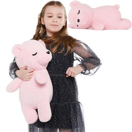 Large Teddy Bear Stuffed Animals, 20 Inch Pink Sleeping Stuffed Bear Plush Toy, Hugging Soft Bear Plush Pillow for Girls Boys