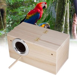 Sheens Bird Breeding Box, Natural Wood Small Bird Nest for Budgies, Budgies, Budgies, Conure (Right Opening)