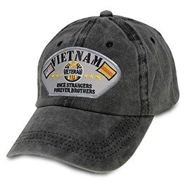 Vietnam Veteran Hat with Once Strangers Forever Brothers - Vintage Gray