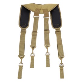 HARFINGTON Tool Belt Suspenders with 4 Attachment Loops Magnetic Wristband Movable Phone Holder Pencil Holder for Framer Carpenter Electrician Tool Belt, Khaki