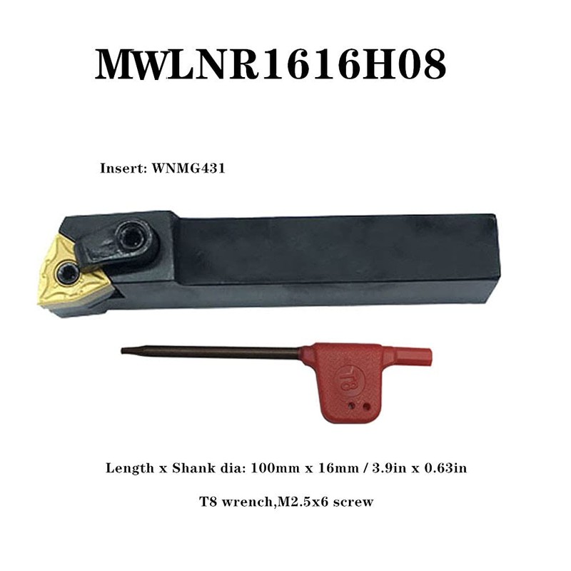 Indexable Lathe Turning Tool,1/2'' Shank 7 Pieces Carbide Turning Tool