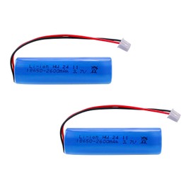 CWUU 3.7V 2600mAh High-Performance Rechargeable Battery with XH 2.54 Connector for Flashlights, DIY Battery Pack, Electric Toys, Solar Light and More S0813(XH, 2 Pack)