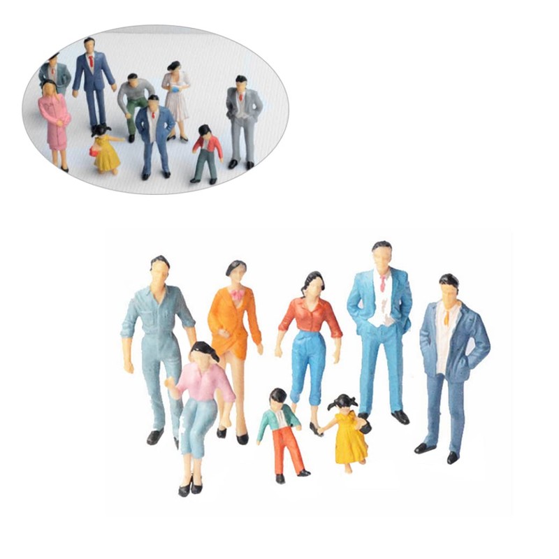 Mini People Figures 1:87 Painted Standing Pose HO Scale for