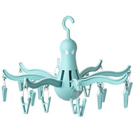 GoFire 2 x Hanging dryer 16 clothes pegs, Turquoise/Pale Blue