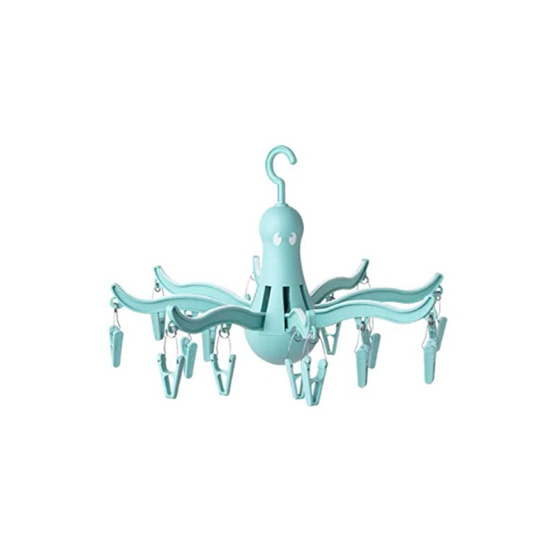 GoFire 2 x Hanging dryer 16 clothes pegs, Turquoise/Pale Blue