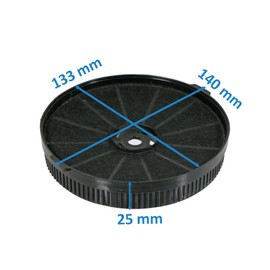 EVAYP 2 x activated carbon filters, compatible with PKM CF155 Klarstein 10033473 Firegas CC130 kitchen hoods, cooker hoods