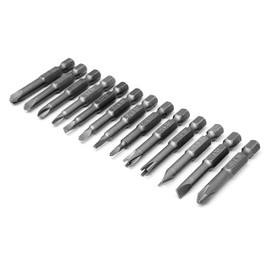 13 pcs OHIY Special Shape Screwdriver Insert Bit Set Phillips, Slotted, Spanner, Y-Type, Triangle, Inner Cross, 3-Points, Durable CR-V Steel, 2" Long Shank with Standard 1/4" Hex Drive