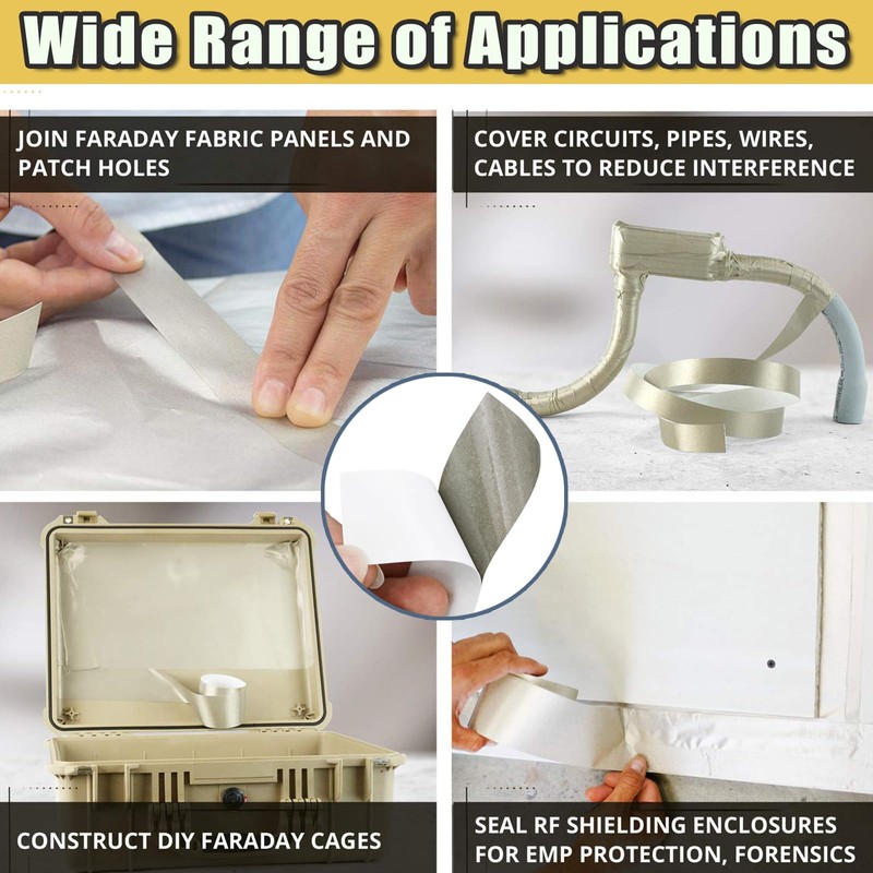 Faraday Cloth Conductive Adhesive High-Shielding Tape Waterproof Conductive Tape for