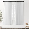 SHINELAND White Blackout Curtains Pleated with Hooks Rings Black Out