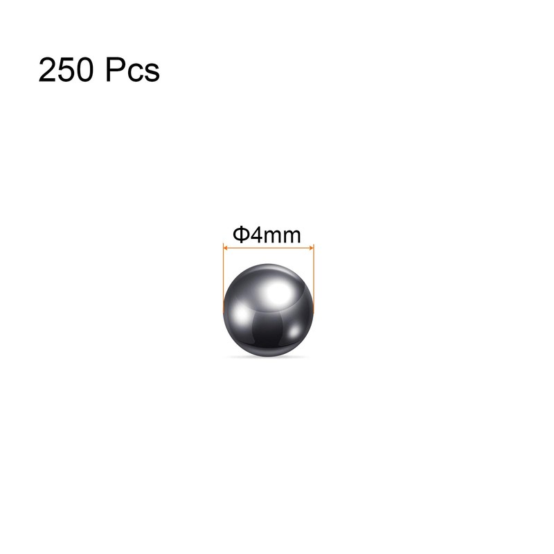 sourcing map 250pcs Precision Balls 4mm Diameter Carbon Steel Ball