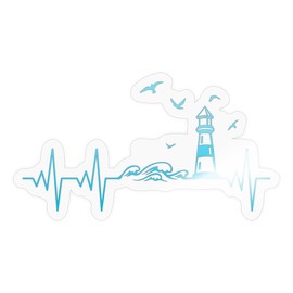 Spreadshirt Coast Sea Lighthouse Herschlag EKG Moin Sticker 10 x 10 cm Glossy Transparent