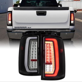 AKKON- Fit 2007-2013 GMC Sierra 07-13 Pickup Truck LED Tail Lights G2 Matt Black Tube Rear Brake Lamp Driver - Passenger Replacement