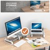 Hemudu Dual Monitor Stand, Computer Monitor Stand, Desktop Organizer, Monitor