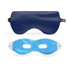 ASUTRA Silk Eye Pillow for Sleep, Navy | Filled w/Lavender