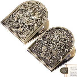 CRASPIRE 2 Styles Rose Metal Book Clip Butterfly Vintage Journal Metal Clip Bill Binder Clips Holder Decorative Binder Journal Clip for TN Travelers Art Reading Decoration Accessories