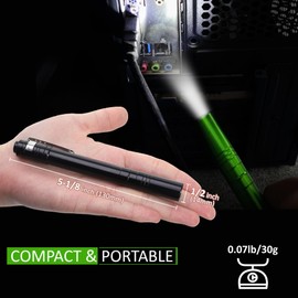SEAMAGIC 5-Pack LED Penlight Set with 10-Piece Pre-Installed Batteries, Aluminum Handheld Flashlights with Clip for Night Walks, Inspection, Emergency