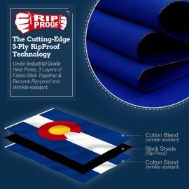 Anley Rip-Proof Double Sided 3-Ply Colorado State Flag 3x5 Ft Colorado CO Flags