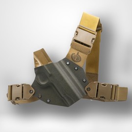 GunfightersINC Kenai Chest Holster for a 1911 Government W/Rail, Right Hand, Mas Grey-Coyote, Open End