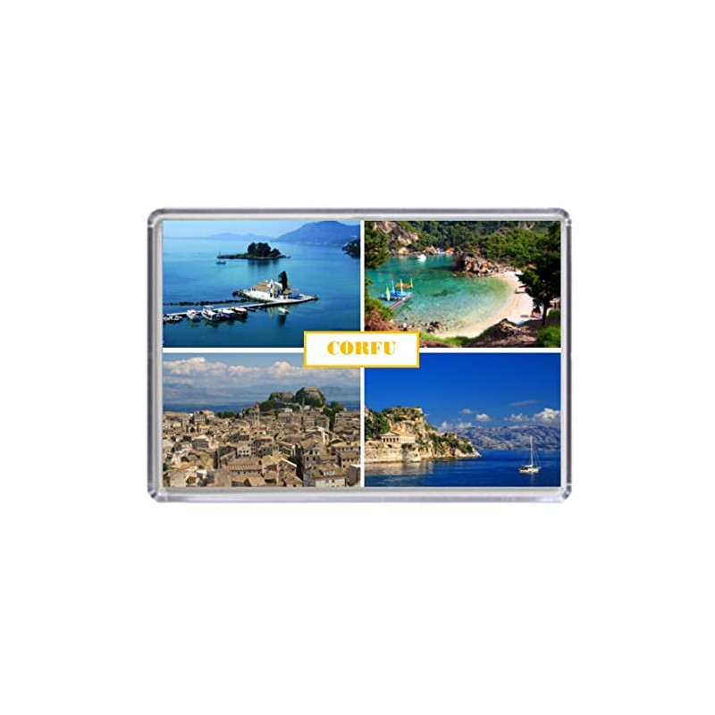 Corfu Greece Ionian Islands Souvenir Acrylic Fridge Magnet (Standard: 70x45mm)