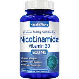 Vitamina B3 Nicotinamida 500 mg Cápsulas | Precursor NAD+ y longevidad con forma de nicotinamida de vitamina B3 Niacina Flush Free para el envejecimie
