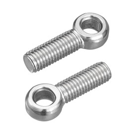 sourcing map 4Pcs M12 x 40mm Lifting Eye Bolts, 304 Stainless Steel Machinery Shoulder Swing Bolt Lifting Ring Eyebolt for Pipeline Gate Valves, Building Steel Pipe Fasteners, Silver