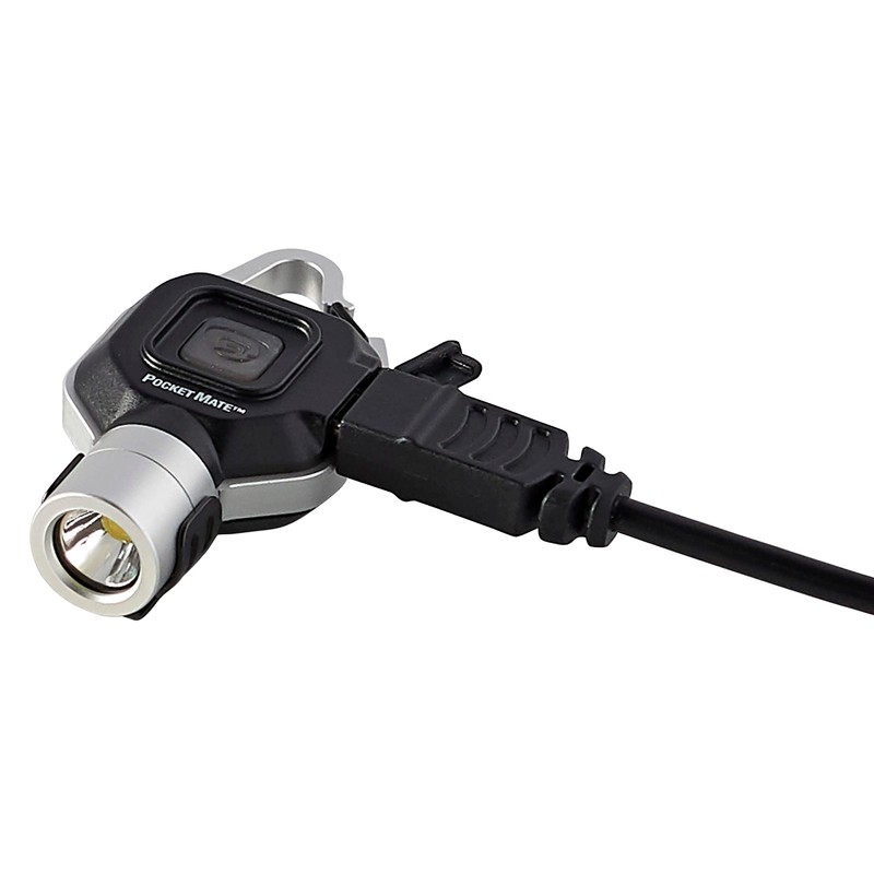Streamlight 73300 Pocket Mate 325-Lumen Keychain/Clip-on USB Rechargeable Flashlight, Silver
