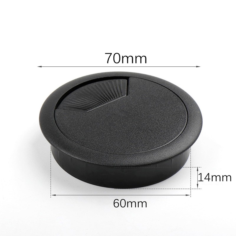 Jimkply 15 Pieces Cable Grommet Black Round Cable Grommet 60mm