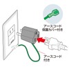 Sanwa Supply TAP-AD8BK 3P to 2P Conversion Adapter with Earth