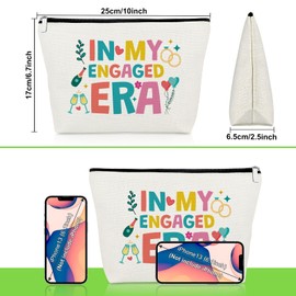 Engagement Gifts for Her Women Bride Future Mrs Fiance Makeup Bag Bridal Shower Gift for Bride to Be Sister Friend Cosmetic Bag Bachelor Present for Newly Engaged Engagement Party Wedding Travel Pouch