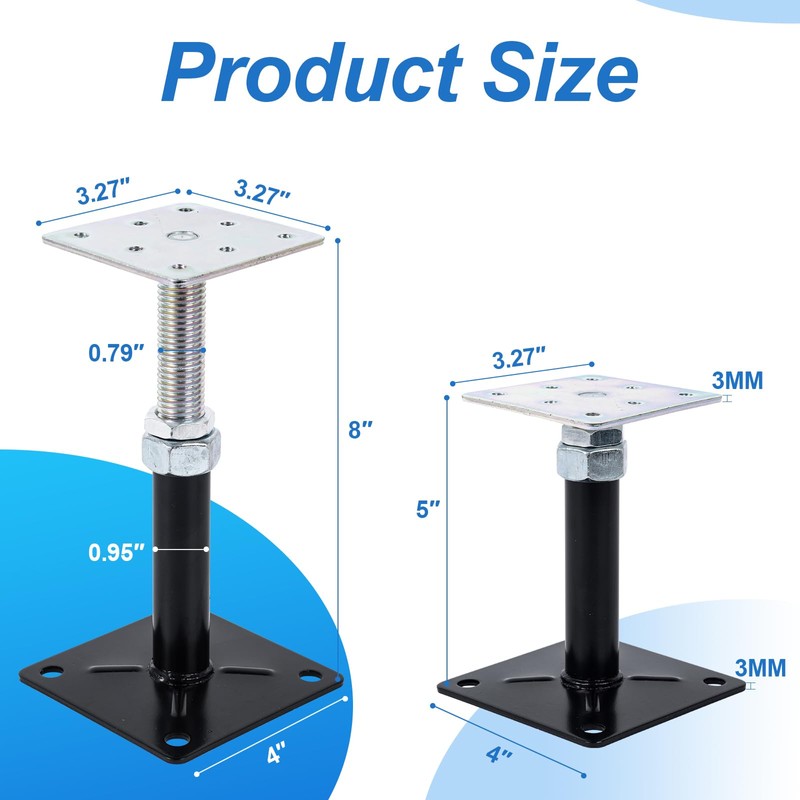 TTBDEHTK 8-Pack Adjustable 5"-8" House Jack for The Floor，Mini Screw