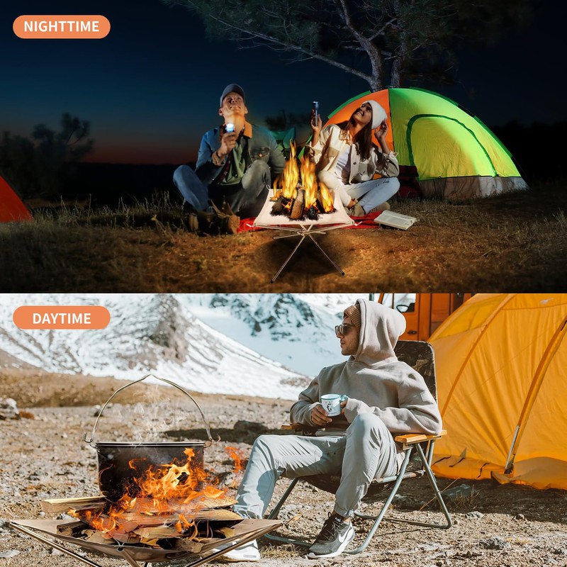 LUKVCIY Portable Fire Pit for Camping, 42CM Foldable Outdoor Firepit