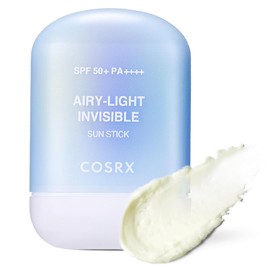 COSRX Airy-Light Invisible SunStick, Soft Matte Finish, SPF50 PA++++, Zinc PCA, Sun Protection Stick for Face & Body, No White Veil, Korean Sunscreen, Korean Skincare, 19g