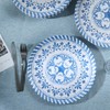 Yinshine Melamine Plates Set,10.75 Inch Dinner Plates Set, 6pcs Blue