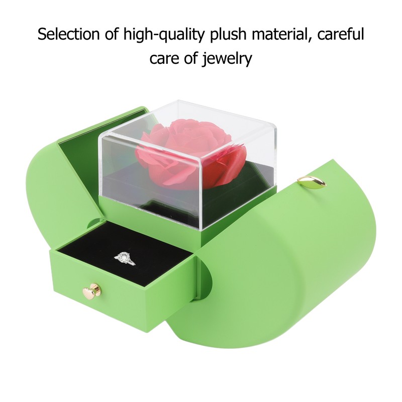 Rose Jewelry Box Apple Rose Shape Acrylic Jewelry Gift Box