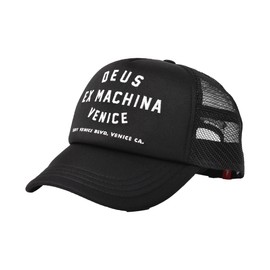 Deus Ex Machina DMA47620 VENICE ADDRESS TRUCKER CAP Mesh Cap, Black, Black