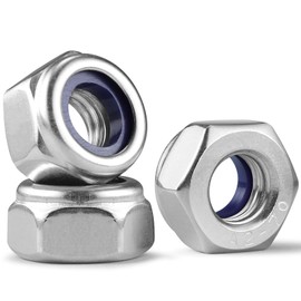 DIN985 Hex Nuts M5-60 Pieces, Czkonore Stainless Steel (A2/V2A) Locking Nut Set, Self-Locking Nuts, Stop Nuts & Lock Nuts in Hexagonal Design