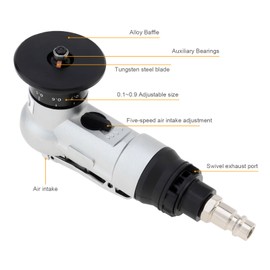 Omninmo Pneumatic Chamfering Tool Handheld, 2-in-1 Pneumatic Chamfering Machine, Mini Air Chamfer Tool Pneumatic Beveling Tool Arc Corner 45 Degree for Metal Trimming and Deburring